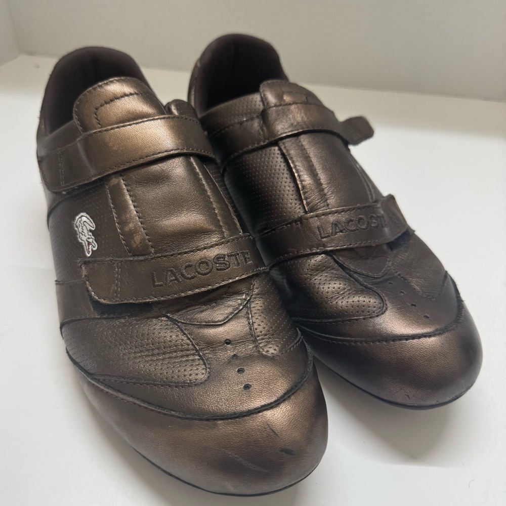 Lacoste Womens Futro Gal Earl 93t Brown Leather Shoes w/ Straps - Size 10